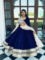 Royal Azure Heavy Velvet Embroidered Anarkali Set