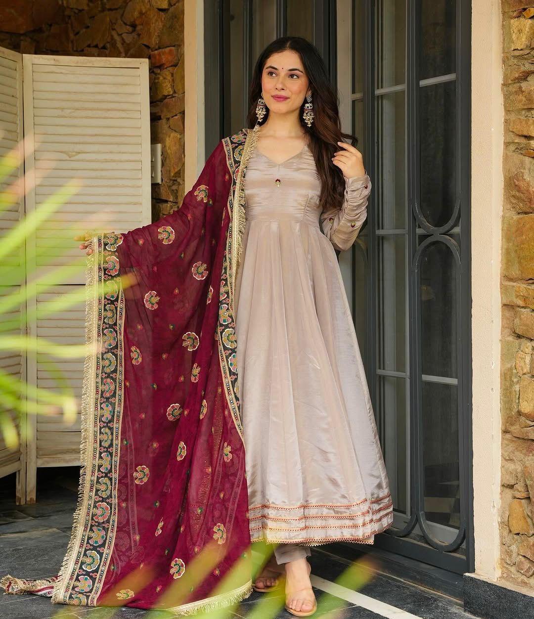 Suhana Grace Anarkali Suit with Embroidered Dupatta