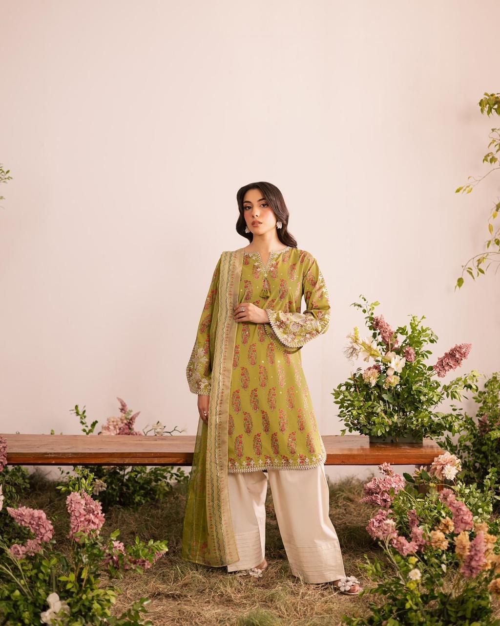 Floral Breeze Embroidered Lawn Suit