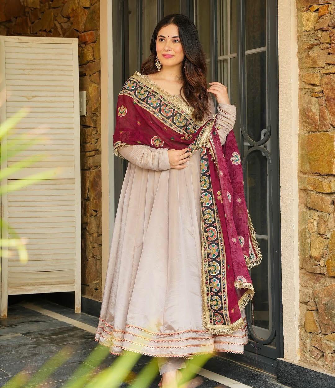 Suhana Grace Anarkali Suit with Embroidered Dupatta