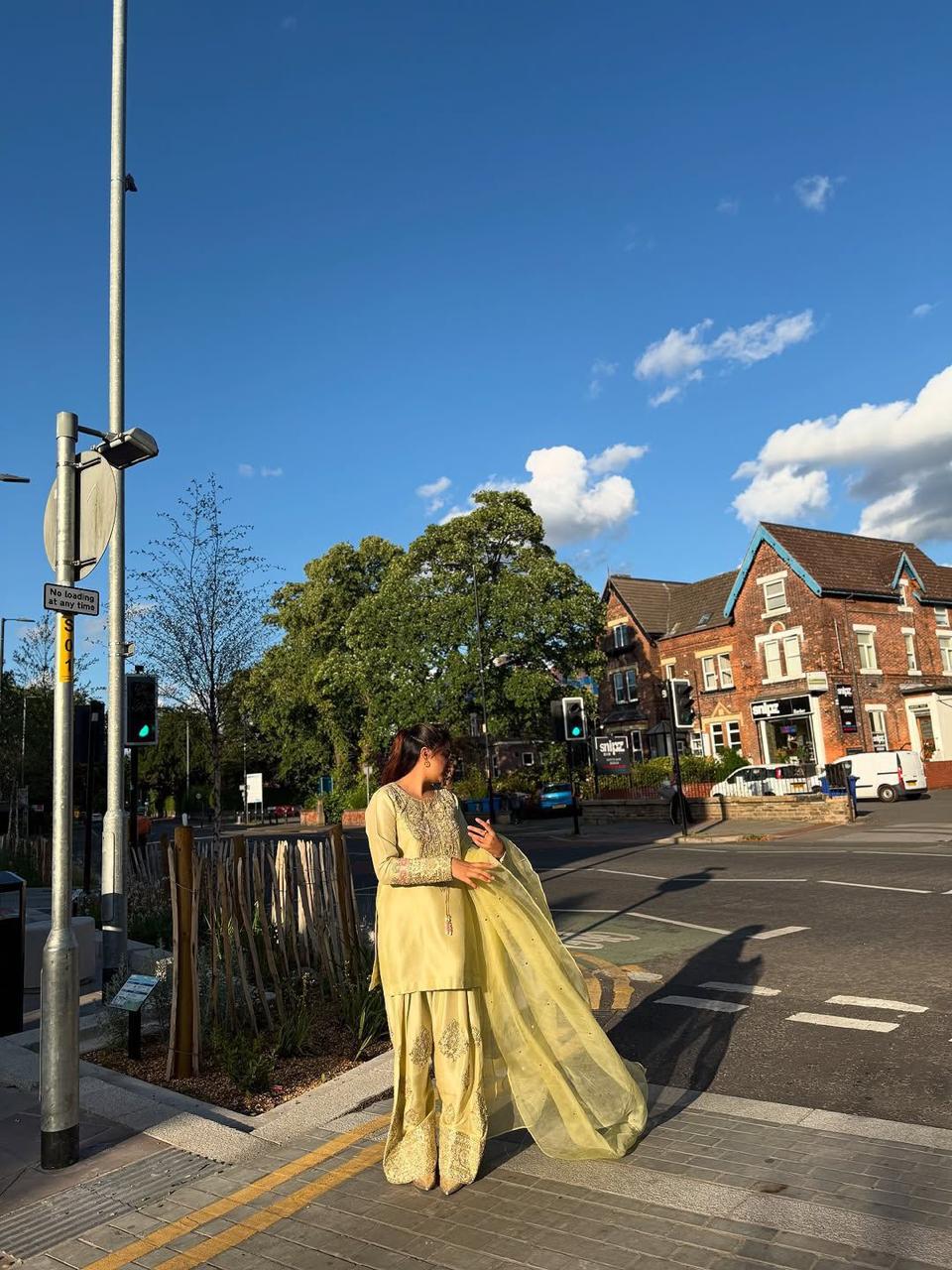 Amber Shine Embroidered Kurta with Palazzo & Dupatta