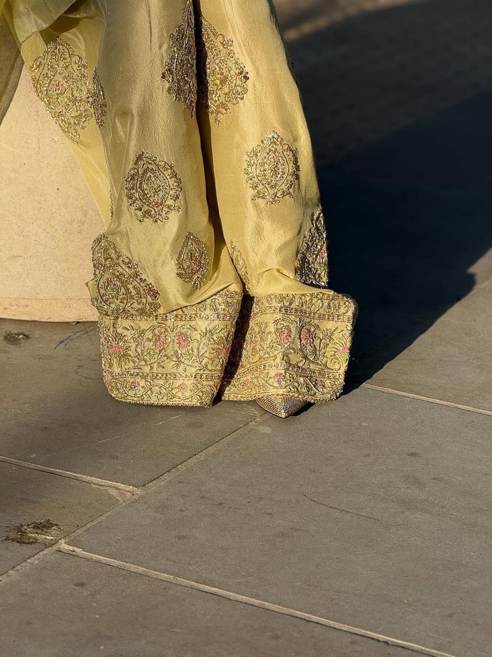 Amber Shine Embroidered Kurta with Palazzo & Dupatta